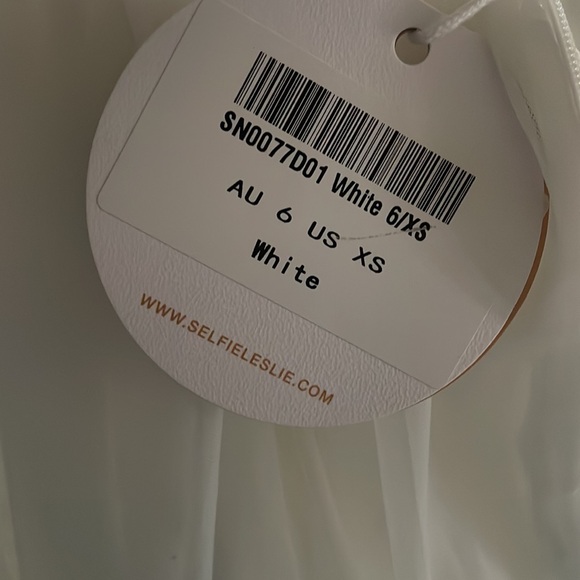 PIXI OFF-SHOULDER LACE-UP BACK MINI DRESS WHITE- from Selfie Leslie, never worn - Picture 8 of 8